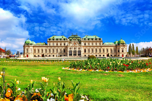 Board z aluminiowym obramowaniem Piękny zamek belvedere, Wiedeń, Austria