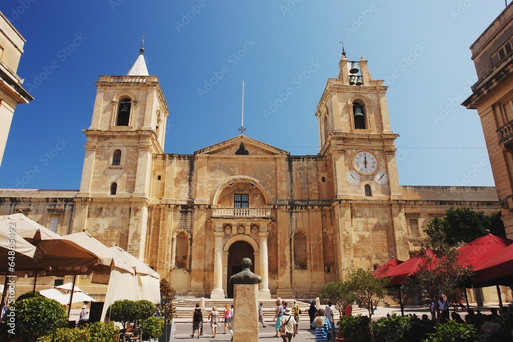 Obraz na płótnie View of the St. John's Co-Cathedral in Valletta, Malta w salonie