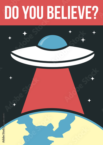 Naklejka samoprzylepna Plakat ufo