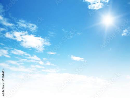 blue sky background with tiny clouds Canvas Print
