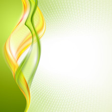 Abstract Yellow Green Wave Background