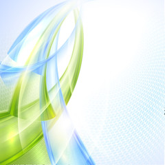 Aufkleber - Abstract green and blue wave background