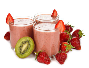 Wall Mural - Smoothies of kiwi and strawberry