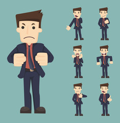 Wall Mural - Set of businessman characters poses