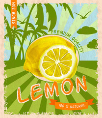 Canvas Print - Lemon retro poster