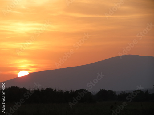 Plakat Zachod Slonca Babia Gora Slonce Zachodni Szczyt Fototapety Foteks