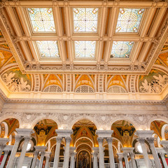 Fototapete - Library of Congress, interior of the building, DC