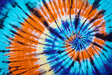 Close Up Shot Of Tie Dye Fabric Texture Background