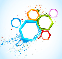 Aufkleber - Abstract colorful background with hexagons