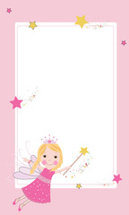 Cute fairy frame vector