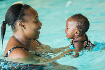 Wall Mural - Swimming lesson