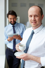 Poster - Businessman with coffee