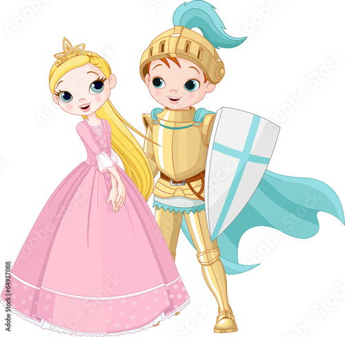 Naklejka dekoracyjna Knight and Princess