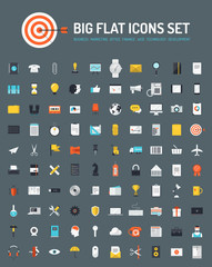 Leinwandbilder - Web and business big flat icons set