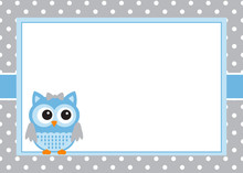 Baby Boy Owl Invitation Card Template