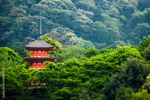 Tapeta ścienna Trzypiętrowa pagoda, świątynia taisan-ji, świątynia kiyomizu-dera, Kioto