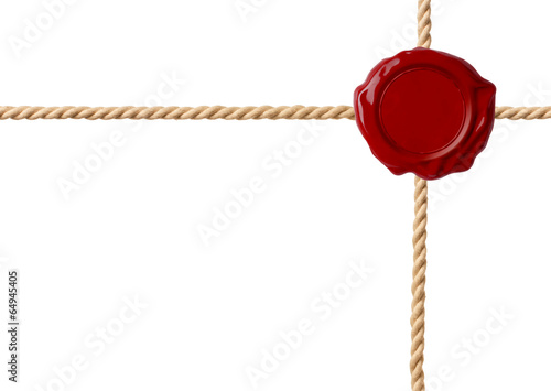 Red wax seal with crossed r...