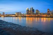 View of the Canary Wharf from Canada Water.