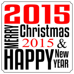 Wall Mural - Merry christmas and Happy new year 2015. Typography christmas