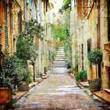 Fototapeta Uliczki - charming streets of mediterranian, artistic picture