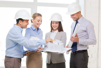 Poster - happy business team in office