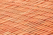 Old Red Tiles Roof Background