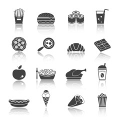 Wall Mural - Fast Food Icon Set