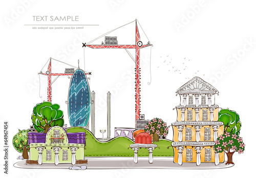Fotografie, Obraz Building a new city, Happy world collection
