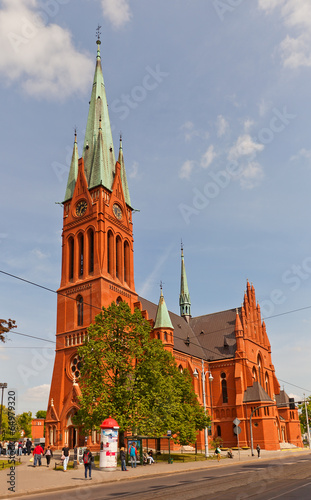 Plakat na papierze fotorealistycznym Saint catherine church (1897) in torun, poland