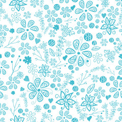 Wall Mural - Floral seamless pattern with flowers