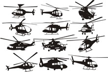 Helicoptersilhouettes Set