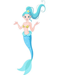 Poster - Cute Mermaid Presenting