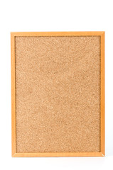 Cork board isolated white background