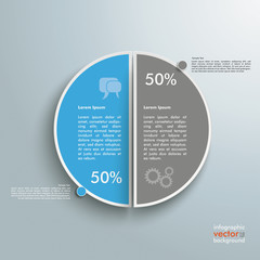 Wall Mural - Colored Piechart 50 Percent