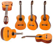 © vvoe - set of classical acoustic guitars isolated