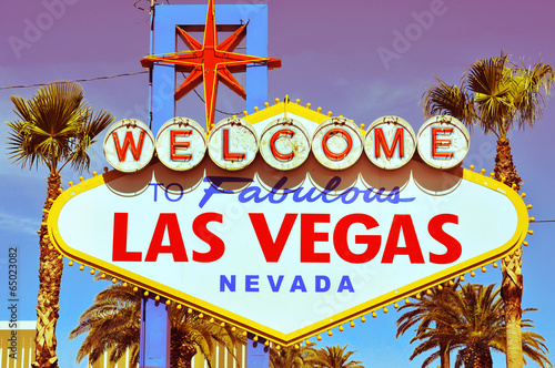 Fotoboard na płycie Witamy w bajecznym znaku las vegas