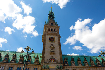 Wall Mural - Town Hall in town square in Hamburg in Germany