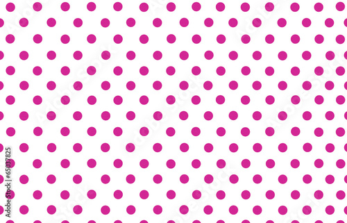 Fototapeta na wymiar the deep pink polka dot with white background