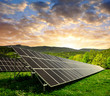 © vencav - Solar energy panels in the setting sun