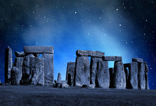 Historical Monument Stonehenge In Night,England, UK