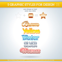 Set of Various Graphic Styles for Design.