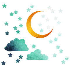 moon and stars