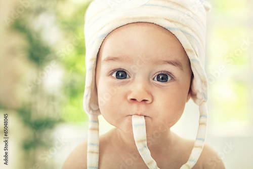 Fototapeta Funny baby with big eyes