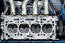 Worn Out Engine Head With Four Valves Per Cylinder