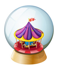 Sticker - A crystal ball with a kiddie ride inside