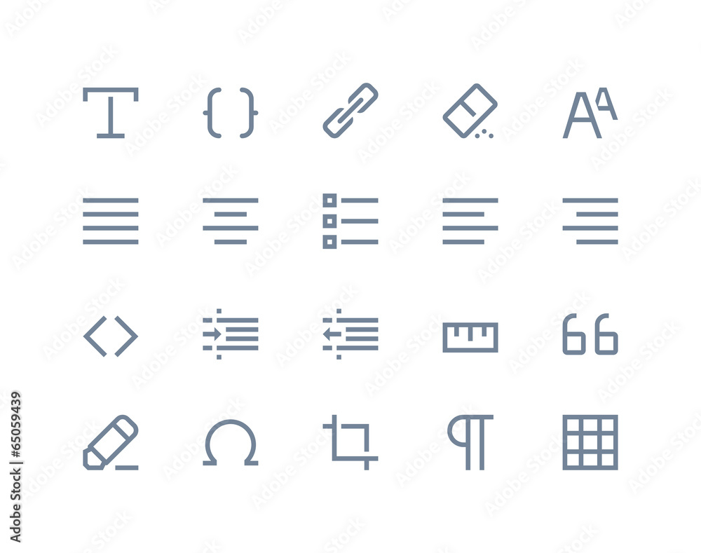 Editing and formatting icons. Line series - obrazy, fototapety, plakaty 
