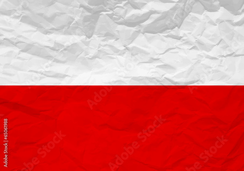 Plakat na papierze fotorealistycznym Flaga Polski zmięty papier