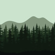 Seamless mountain landscape, forest silhouettes