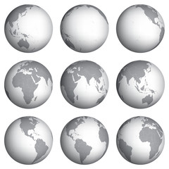 set of globe icons vector illustration