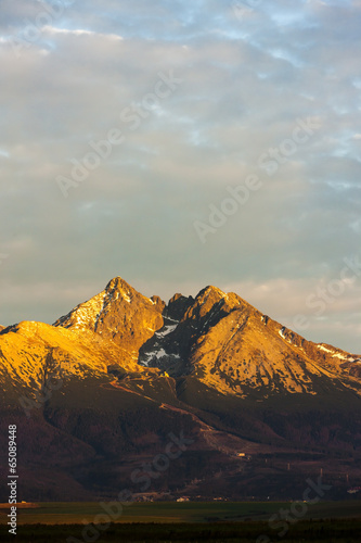 Board z aluminiowym obramowaniem Okolice Łomnicy, Tatry Wysokie, Tatry Wysokie